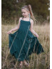 Forest Green Chiffon Corset Back Flower Girl Dress Forest Green Chiffon Corset Back Flower Girl Dress